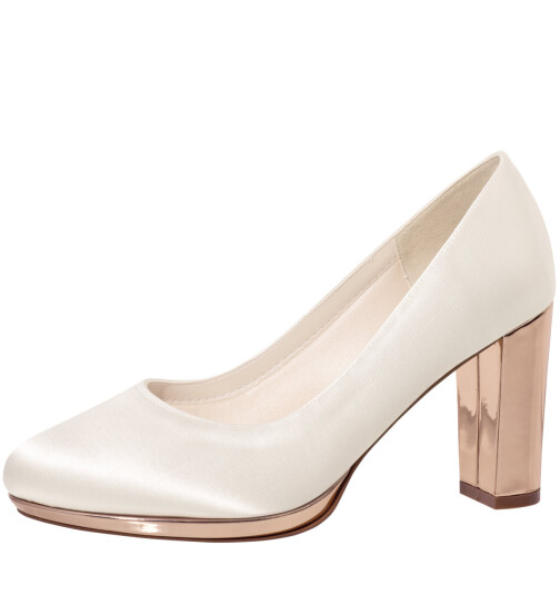 Brautschuhe Clair Ivory Satin/ Rose-Gold Mirror 4,5 - 37,5