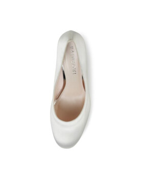 Brautschuhe Clair Ivory Satin/ Silver Mirror