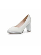 Brautschuhe Clair Ivory Satin/ Silver Mirror