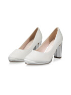 Brautschuhe Clair Ivory Satin/ Silver Mirror