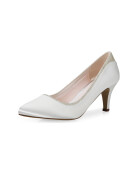 Brautschuhe Jara Ivory Satin Silver fine Glitter 6,5 - 39,5