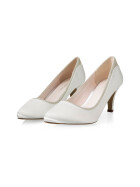 Brautschuhe Jara Ivory Satin Silver fine Glitter 6,5 - 39,5