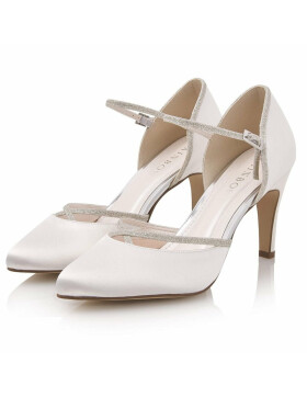 Brautschuhe Rania Ivory Satin/ Silver Fine Glitter 5 - 38