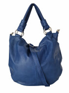 Damen Leder Tasche Schultertasche italienische Handarbeit, Umh&auml;ngetasche gr&ouml;&szlig; Royal Blau