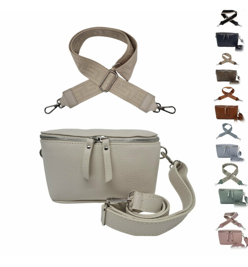 Damen Mode H&uuml;fttasche mit Gurt, Brusttasche mit bereitem Gurt, G&uuml;rteltasche,Crossbody Tasche, Umh&auml;ngetasche italienisches Echtleder