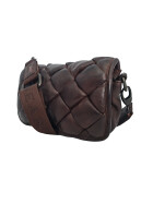 Bear Design Damen Leder Tasche, Umh&auml;ngetasche, Schultertasche klein gesteppt braun CL 42889