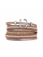Damen Armband Wickelarmband mit Anker &amp;amp; Strass/Perlen...