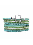 Damen Armband Wickelarmband mit Anker &amp;amp; Strass/Perlen...